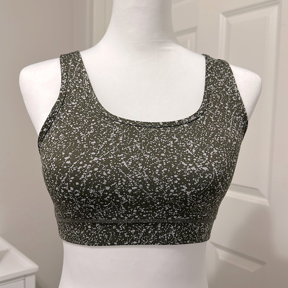 Olive Speckled Keyhole Bra
